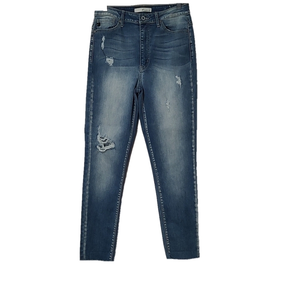 Kancan Distressed Raw Hem Blue Jeans Size 9/28 - Picture 1 of 4